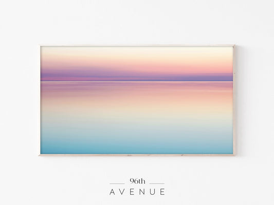 Pastel Sunset Frame TV Art Minimal Seascape Horizon | Instant Download